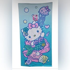 NWT mermaid hello kitty teal beach bath towel